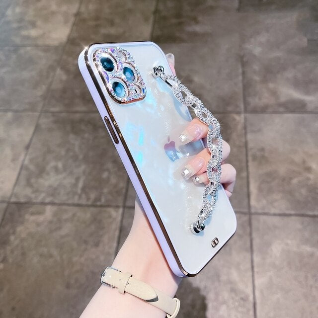 Transparent Camera Glitter Diamond Bracelet iPhone Case™