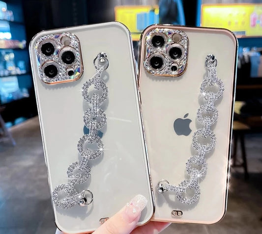 Transparent Camera Glitter Diamond Bracelet iPhone Case™
